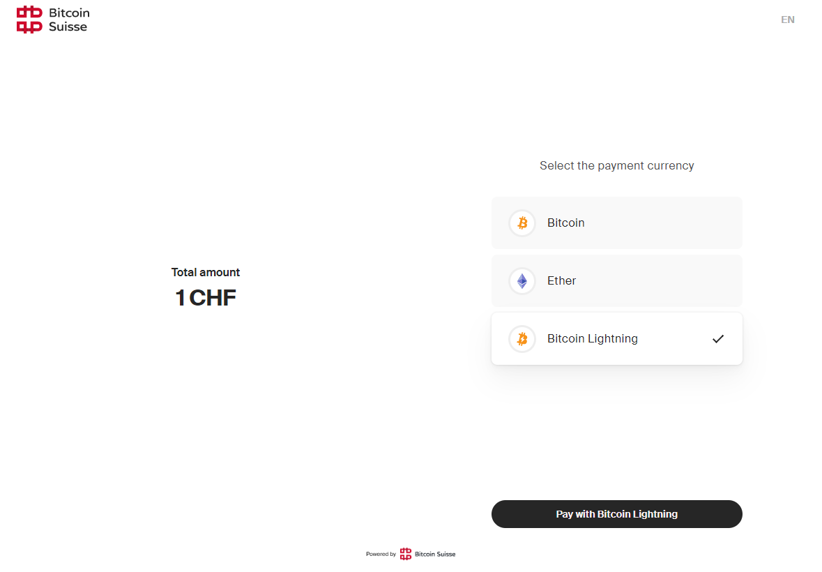 Bitcoin Suisse Pay | Swiss QR-bill