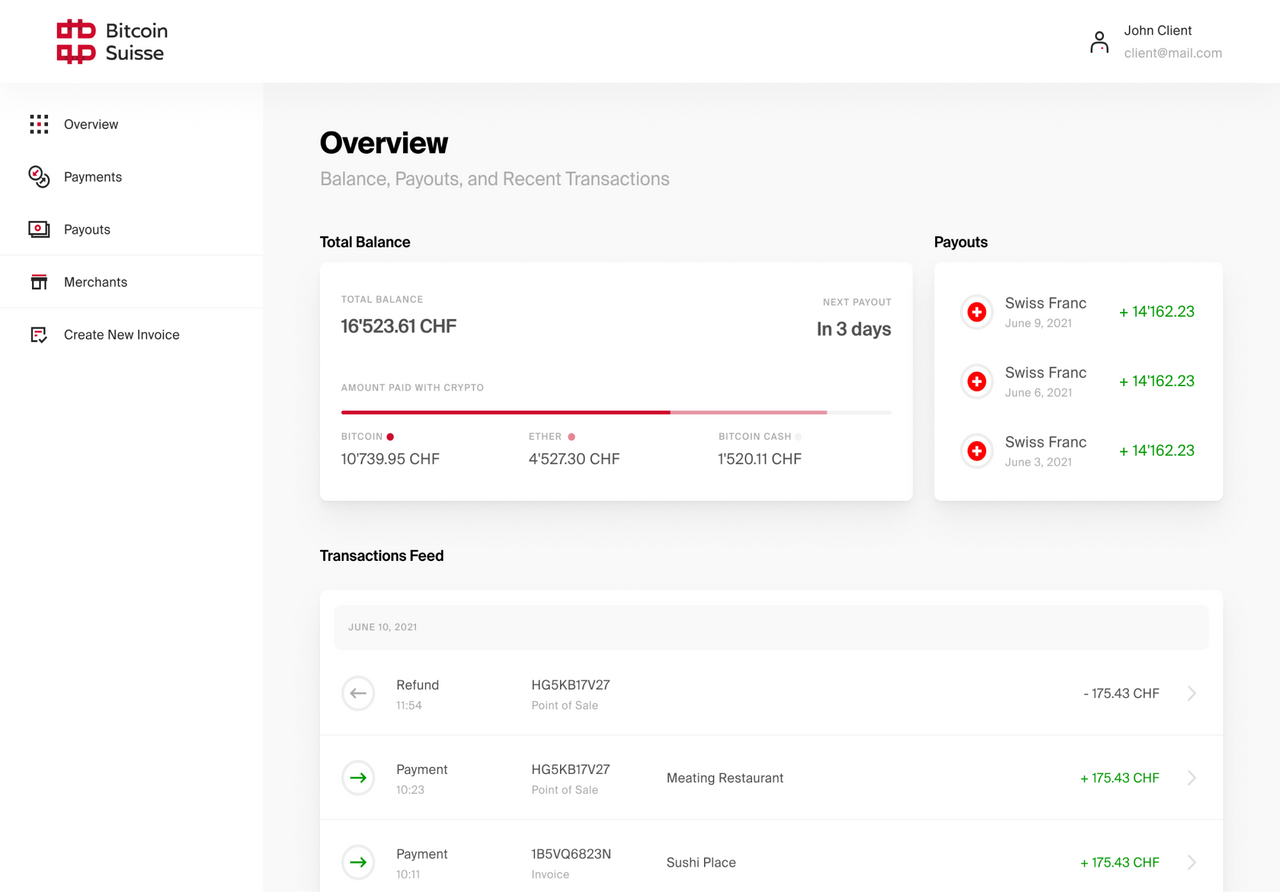 Overview | Bitcoin Suisse