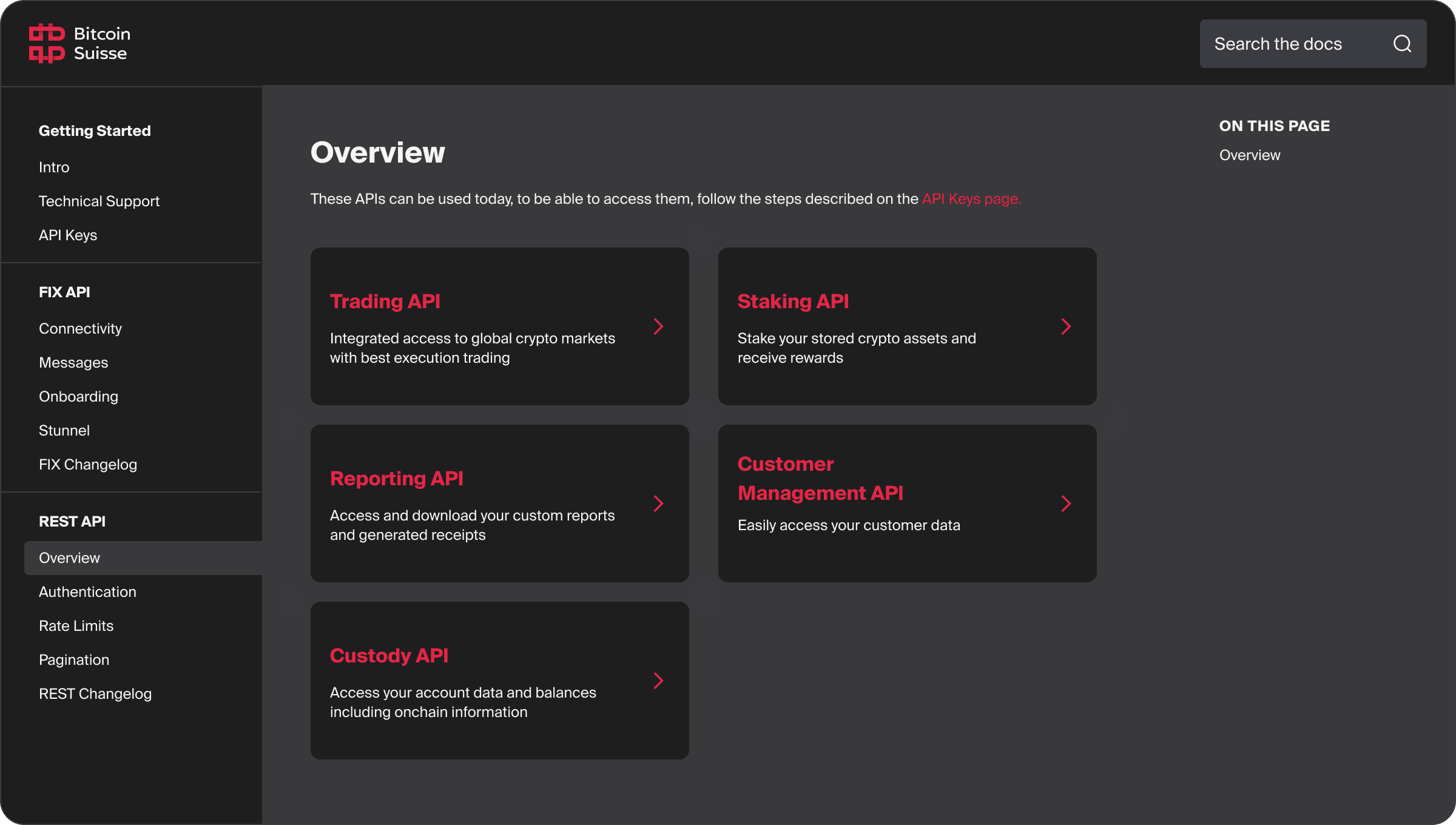 Our APIs - Bitcoin Suisse AG